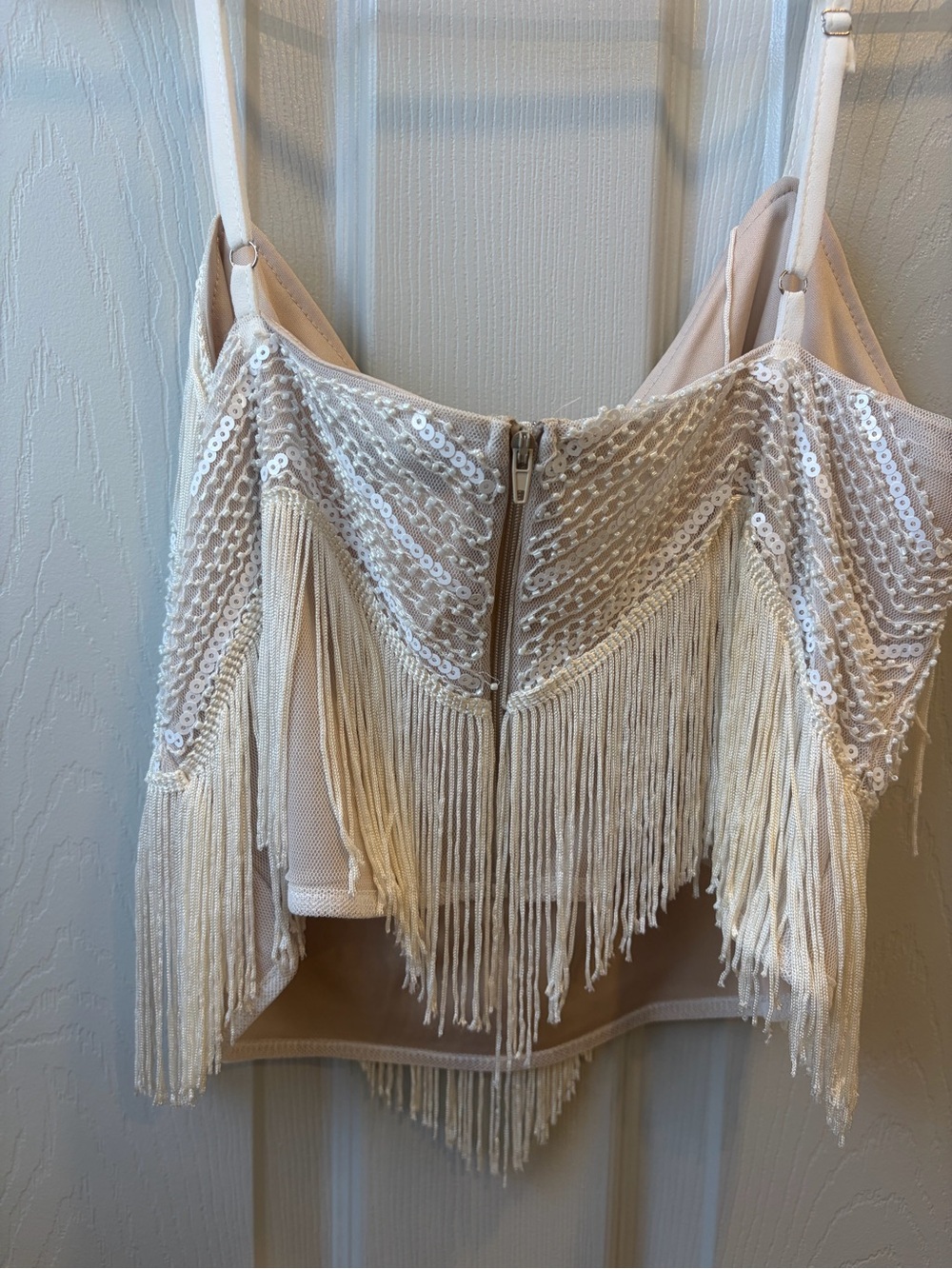 Lulus White Fringe Two-Piece Crop Top & Mini Skirt Set - Picture 6 of 9